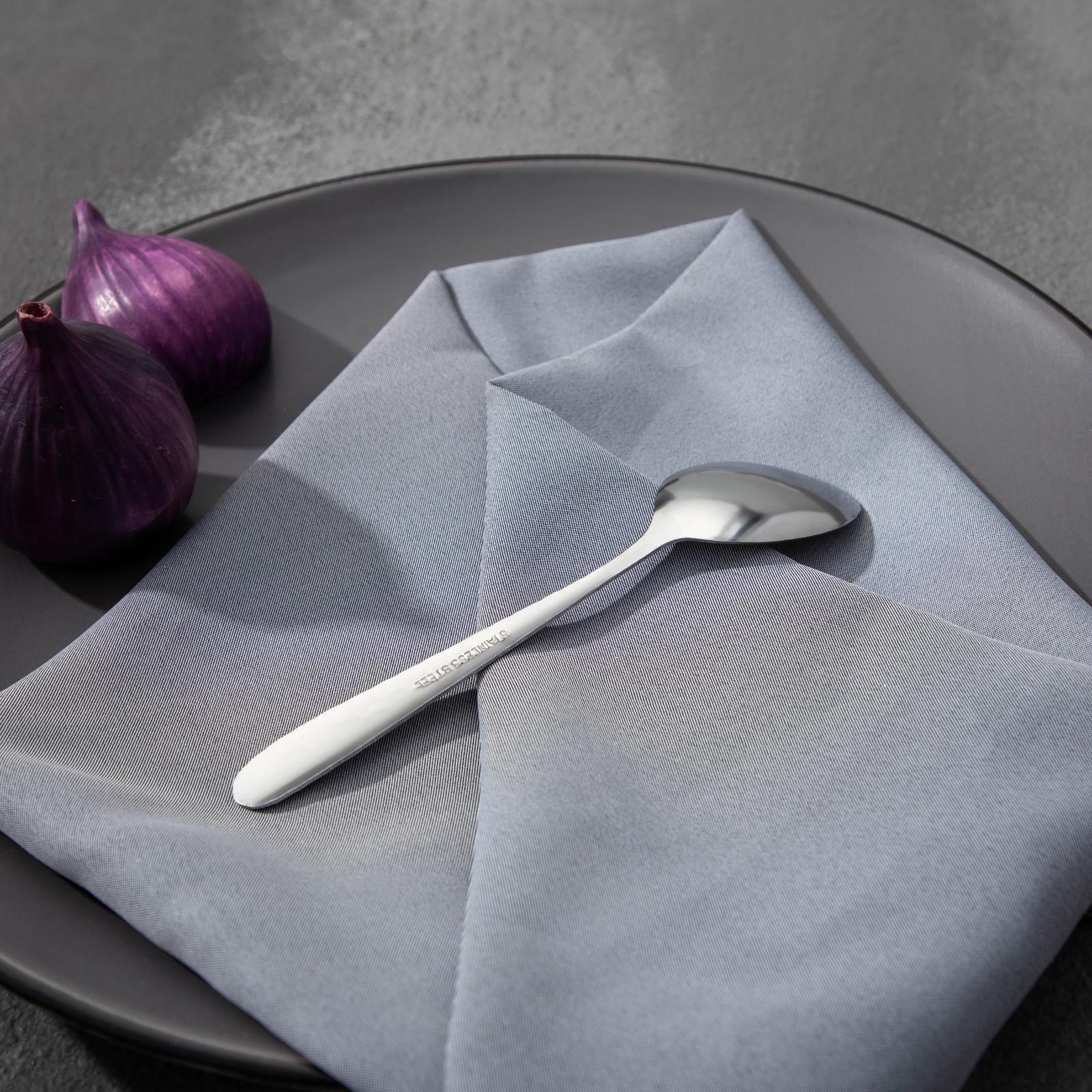 Набор ложек чайных Доляна «Соты», h=15 см, 6 шт, цвет серебряный