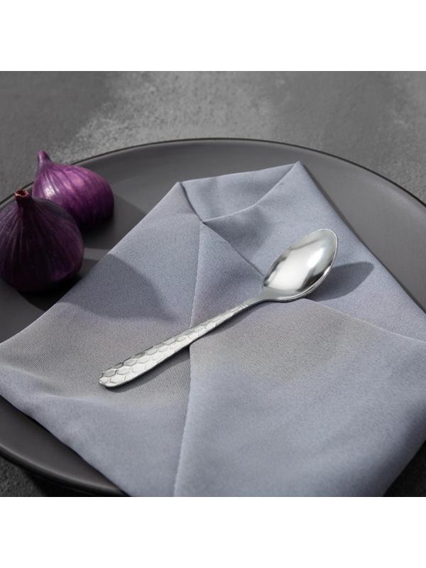 Набор ложек чайных Доляна «Соты», h=15 см, 6 шт, цвет серебряный