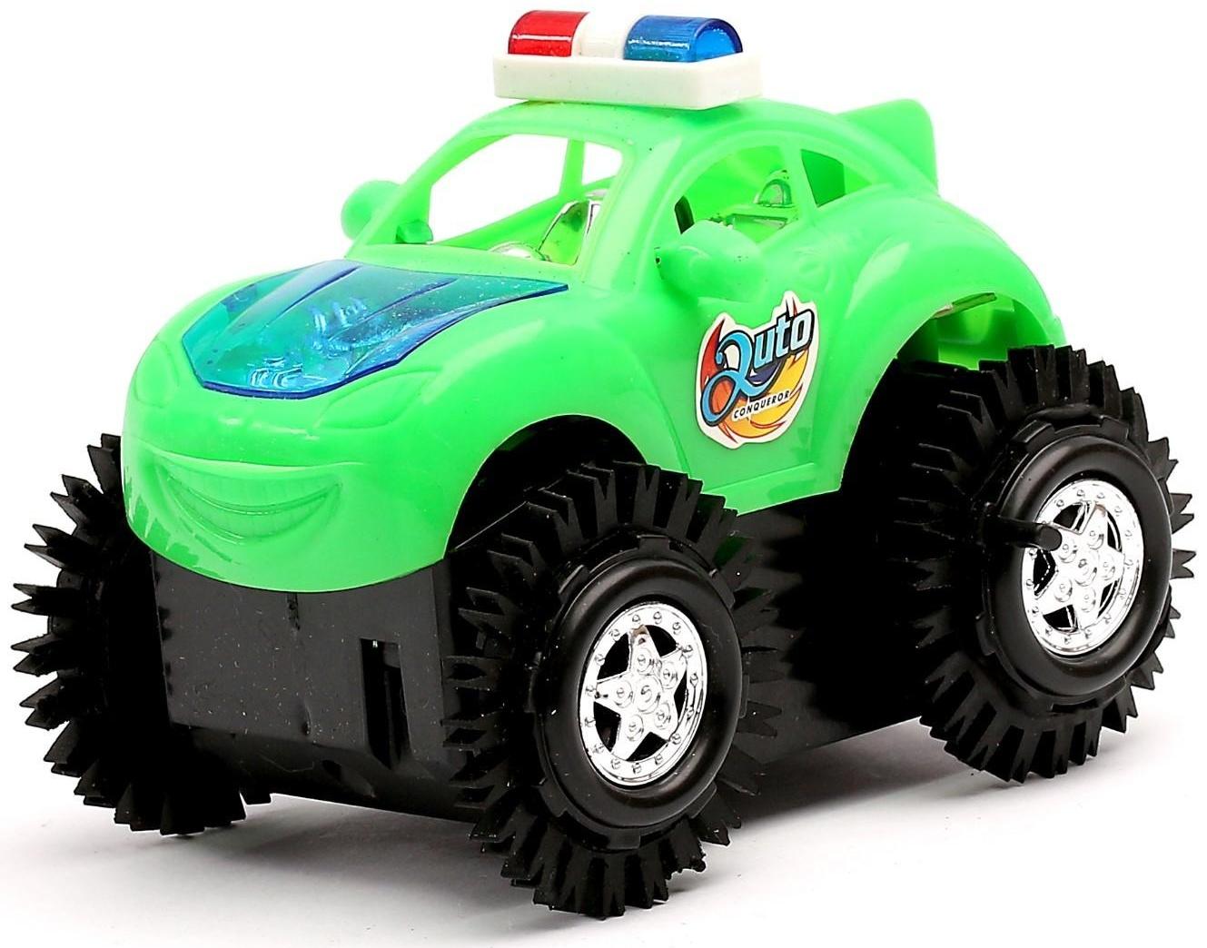 Машина-перевертыш «Полиция», работает от батареек, световые эффекты, цвета МИКС