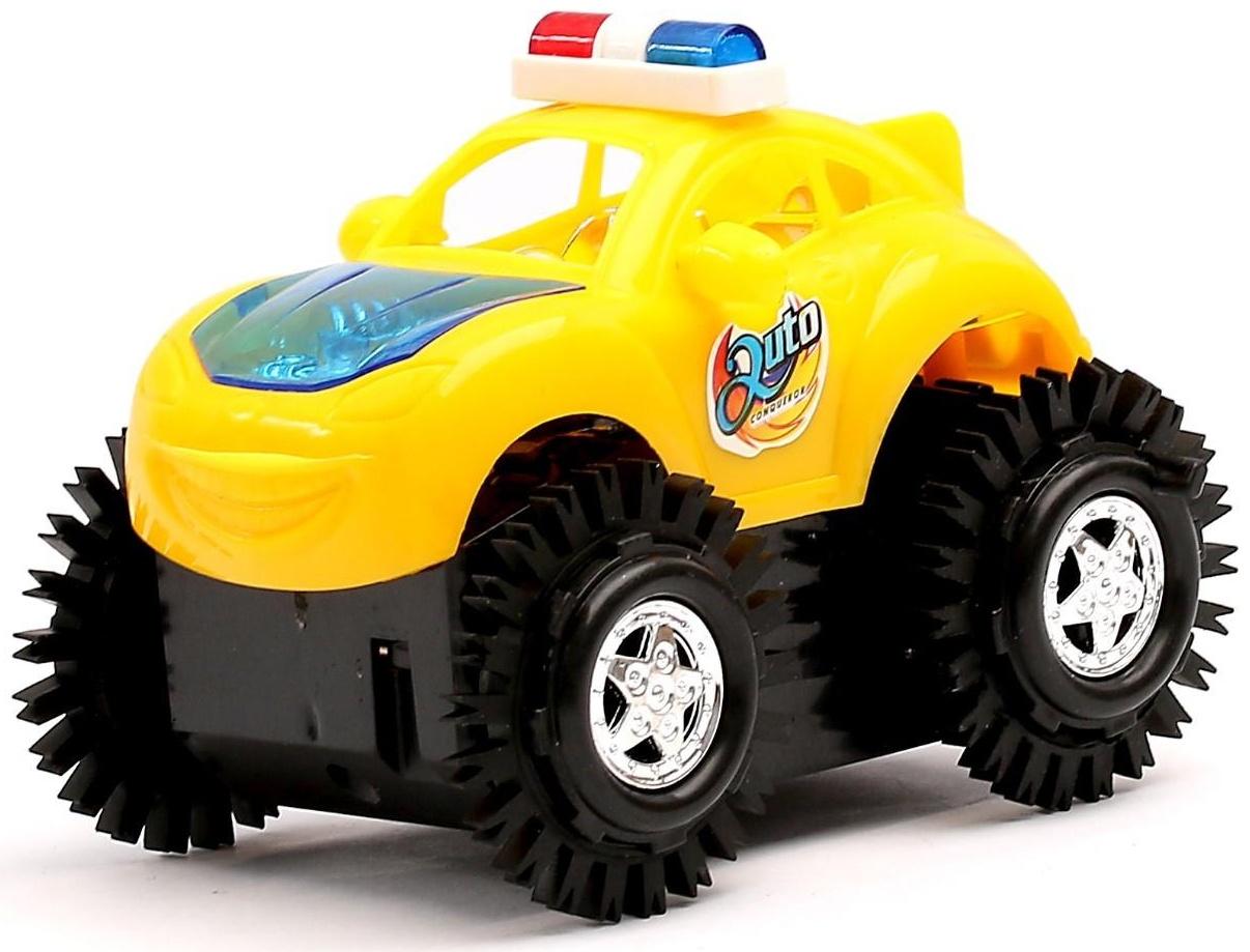 Машина-перевертыш «Полиция», работает от батареек, световые эффекты, цвета МИКС