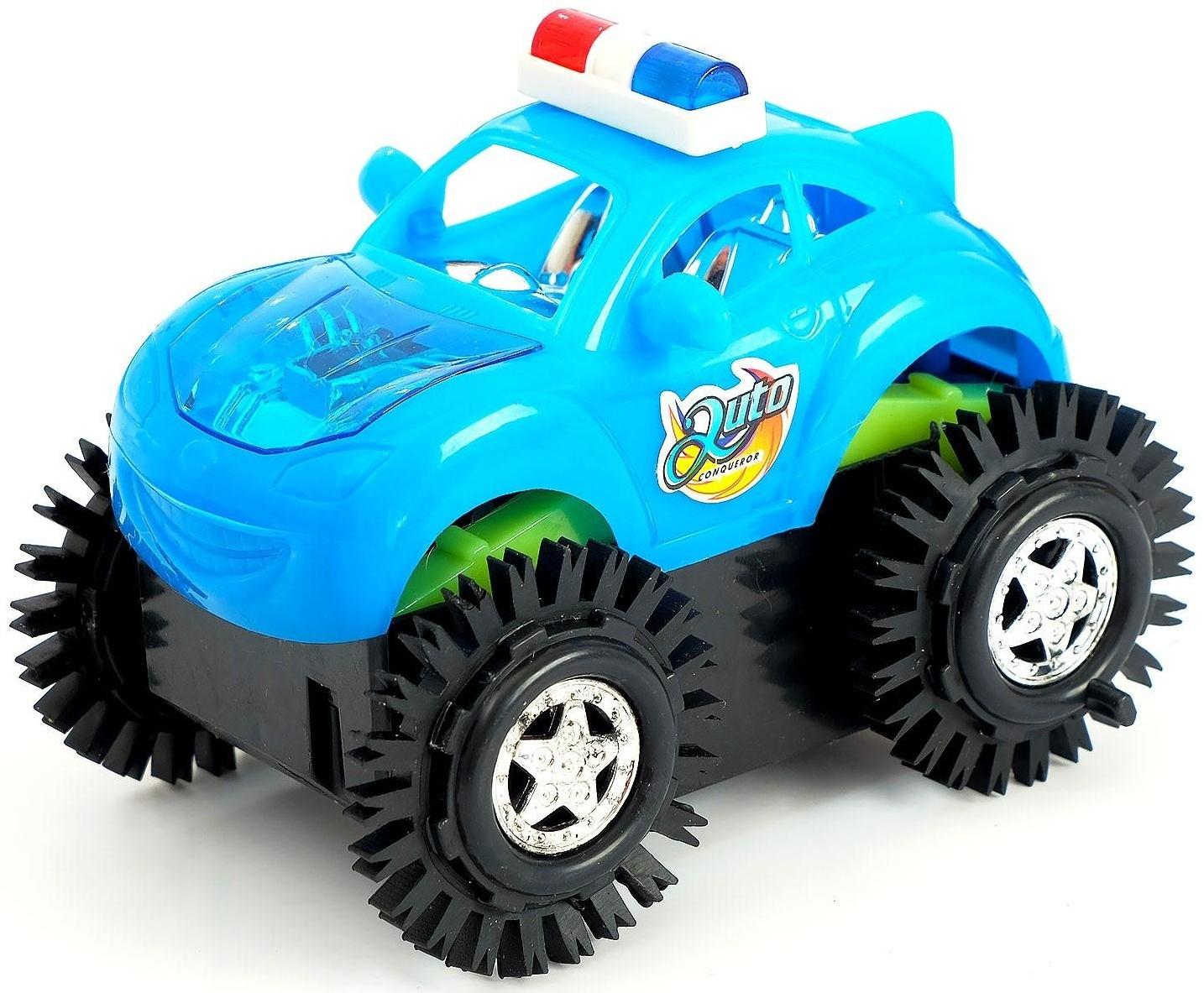 Машина-перевертыш «Полиция», работает от батареек, световые эффекты, цвета МИКС