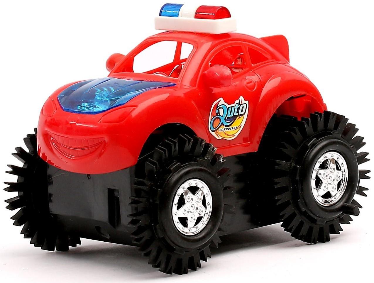 Машина-перевертыш «Полиция», работает от батареек, световые эффекты, цвета МИКС