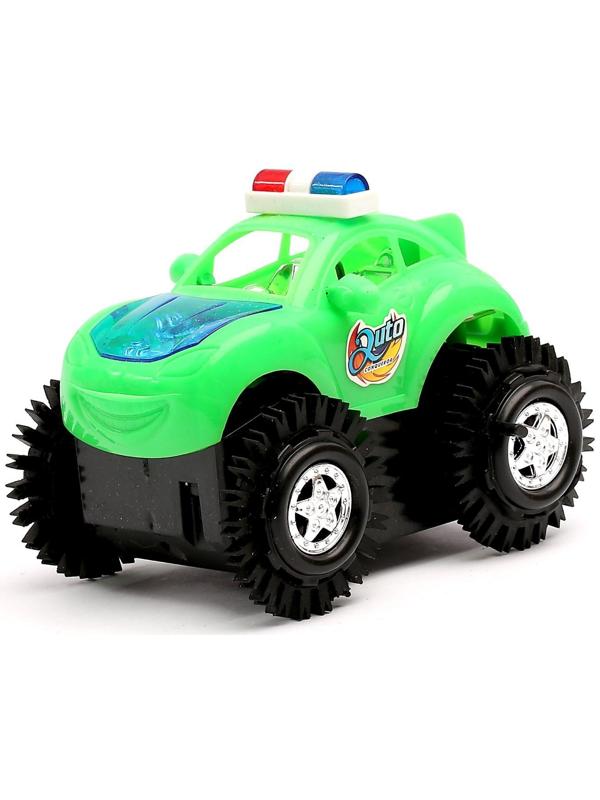 Машина-перевертыш «Полиция», работает от батареек, световые эффекты, цвета МИКС