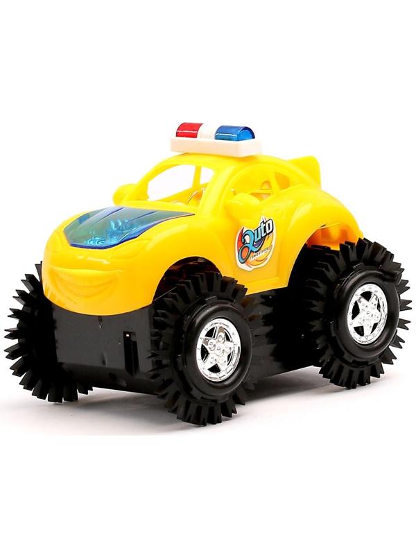 Машина-перевертыш «Полиция», работает от батареек, световые эффекты, цвета МИКС