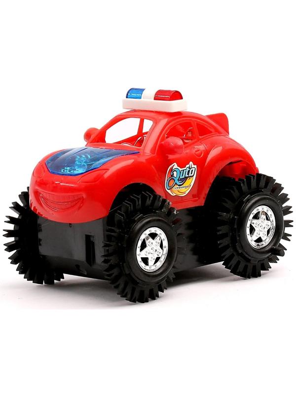 Машина-перевертыш «Полиция», работает от батареек, световые эффекты, цвета МИКС