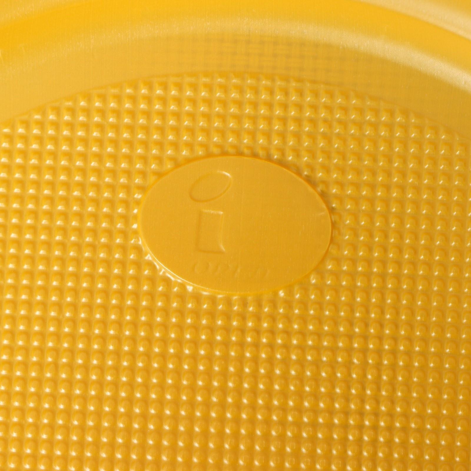 Тарелки одноразовые, d= 21 см, цвет жёлтый, 12 шт/уп