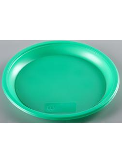 Тарелки одноразовые, d= 21 см, цвет зелёный, 12 шт/уп