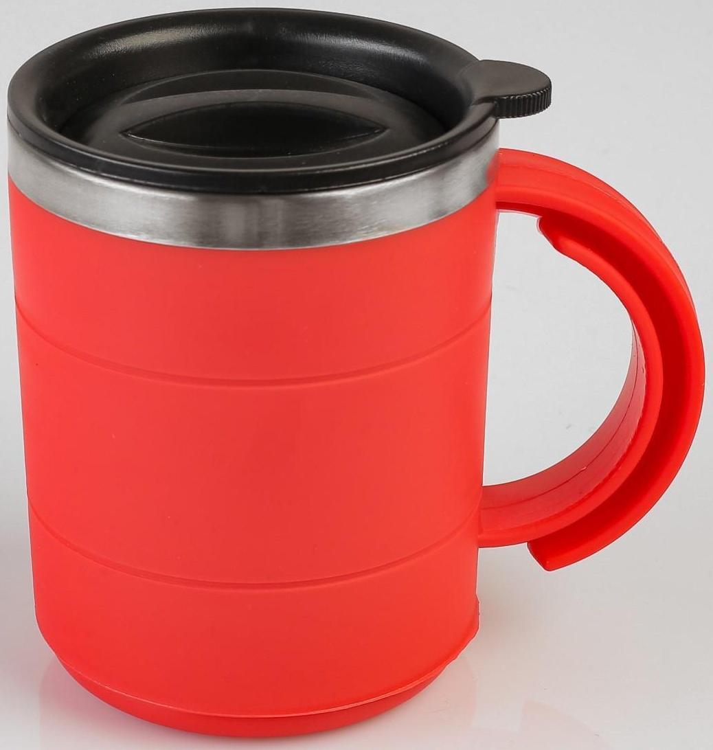 Термокружка, серия: Поход, 450 мл,  сохраняет тепло 2 ч, 12.5 х 10.5 см, красная