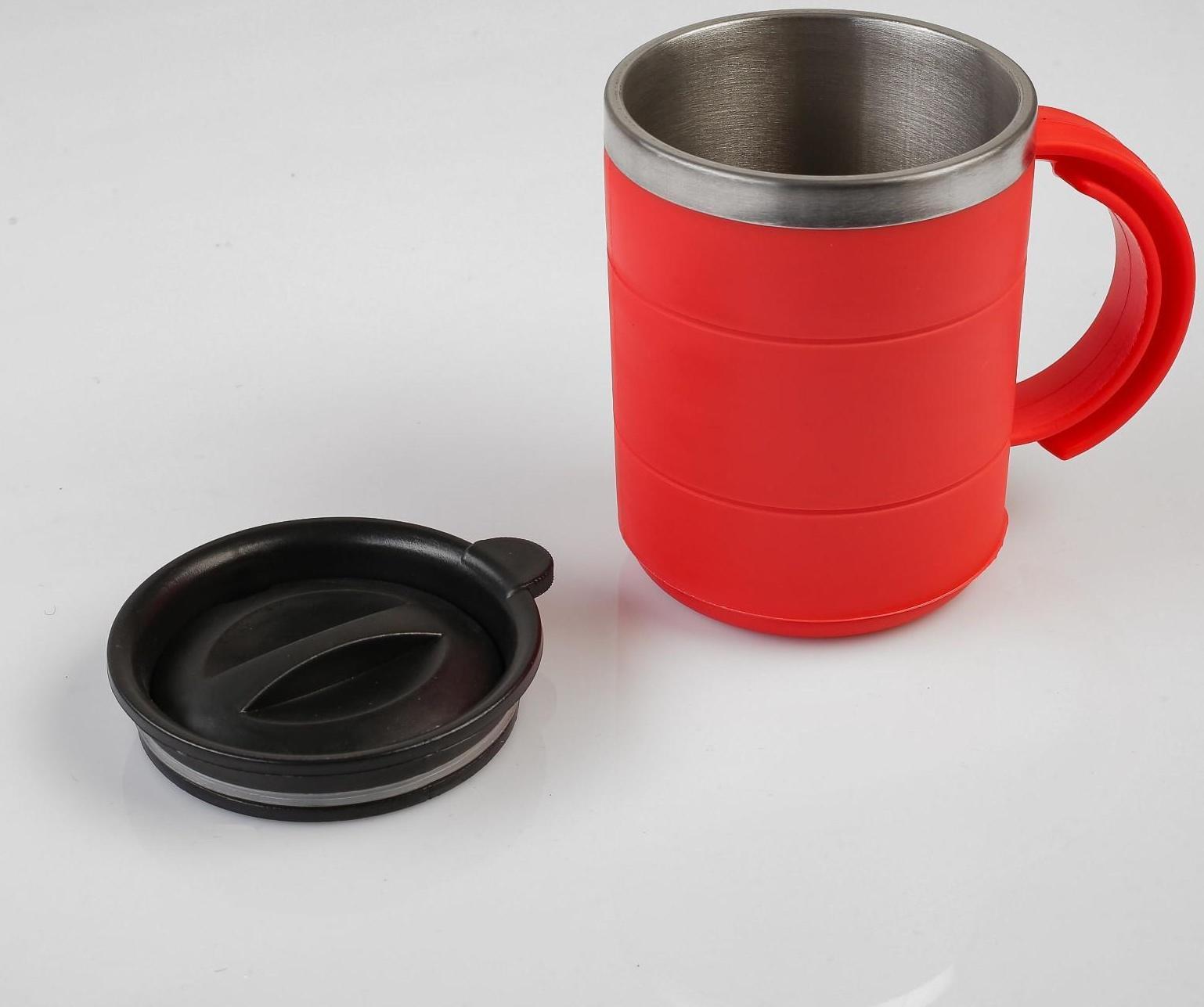 Термокружка, серия: Поход, 450 мл,  сохраняет тепло 2 ч, 12.5 х 10.5 см, красная