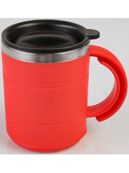 Термокружка, серия: Поход, 450 мл,  сохраняет тепло 2 ч, 12.5 х 10.5 см, красная