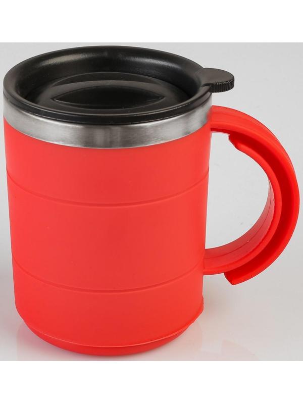 Термокружка, серия: Поход, 450 мл,  сохраняет тепло 2 ч, 12.5 х 10.5 см, красная