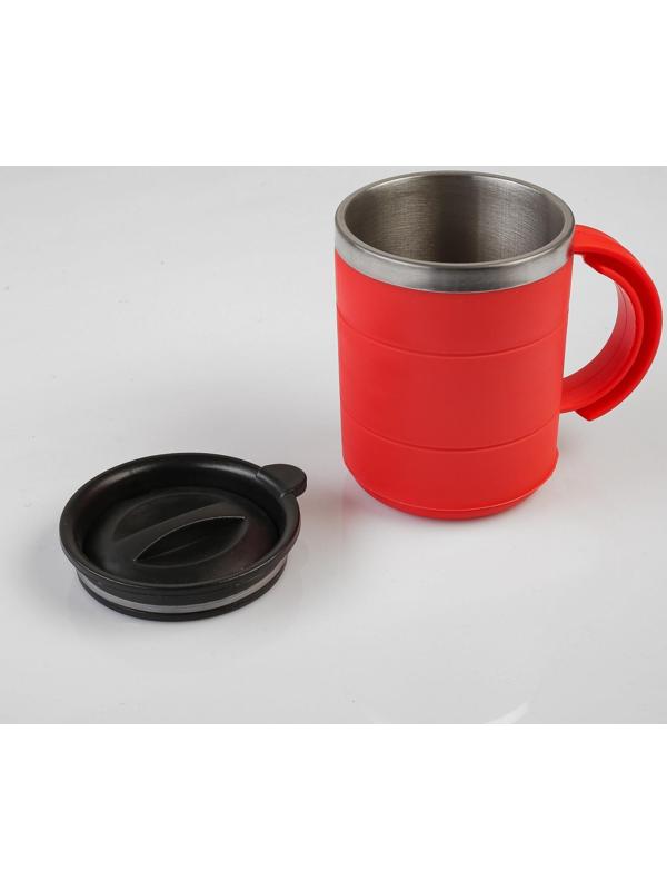 Термокружка, серия: Поход, 450 мл,  сохраняет тепло 2 ч, 12.5 х 10.5 см, красная
