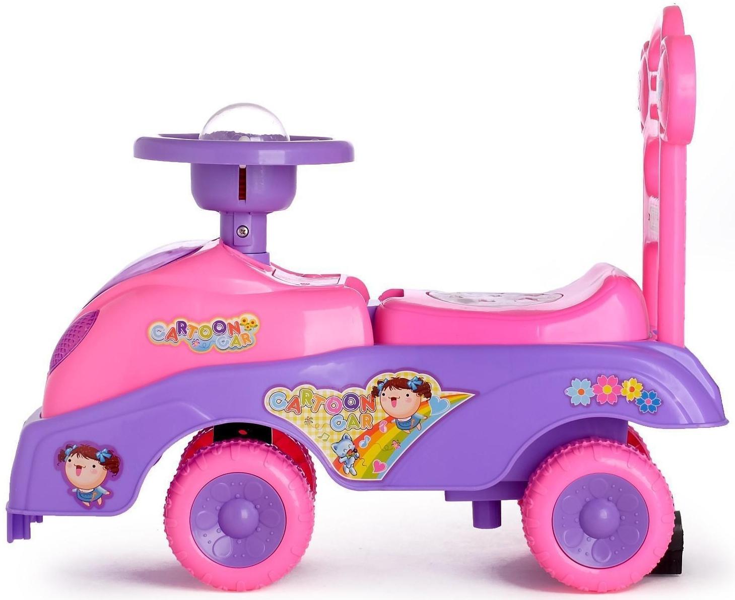 Толокар «Машинка для девочки», с музыкой, цвет розовый