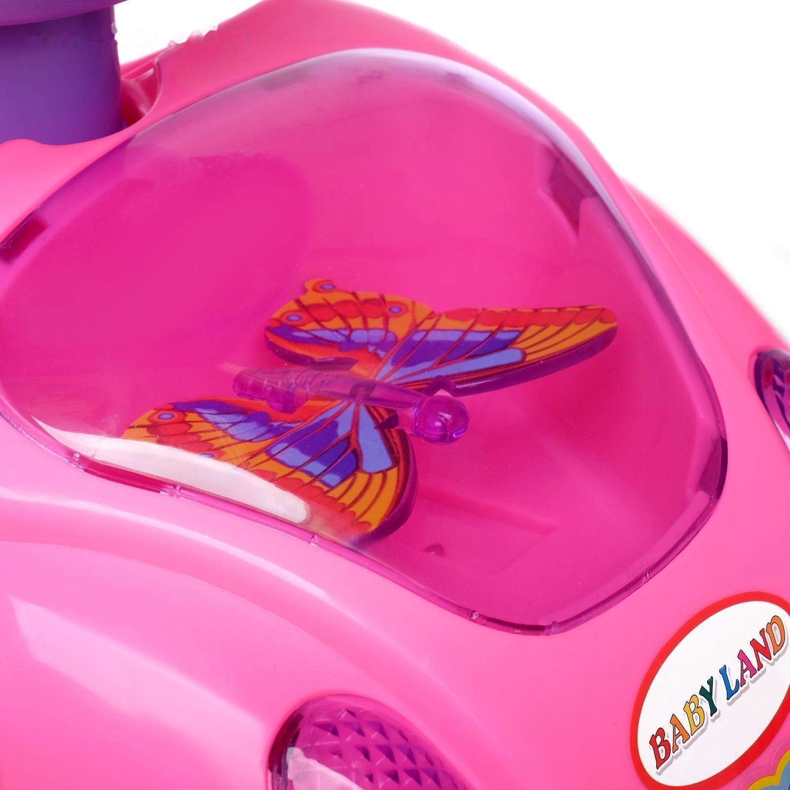 Толокар «Машинка для девочки», с музыкой, цвет розовый
