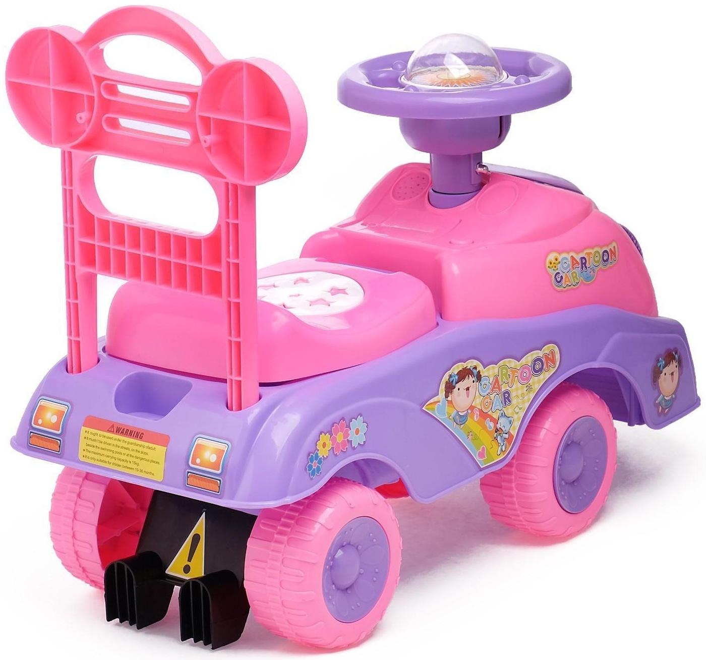 Толокар «Машинка для девочки», с музыкой, цвет розовый