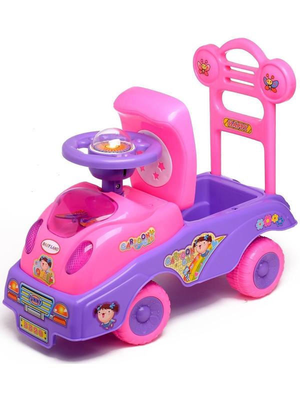 Толокар «Машинка для девочки», с музыкой, цвет розовый