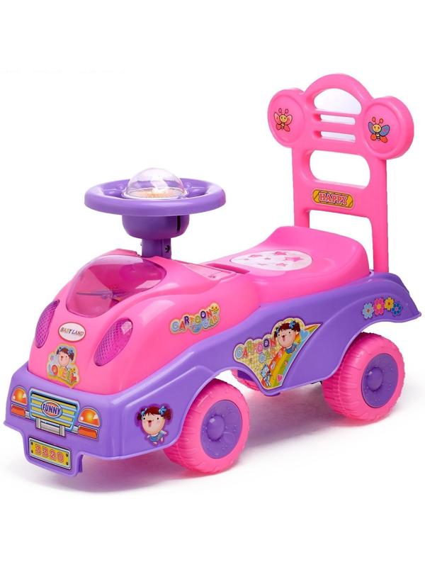 Толокар «Машинка для девочки», с музыкой, цвет розовый