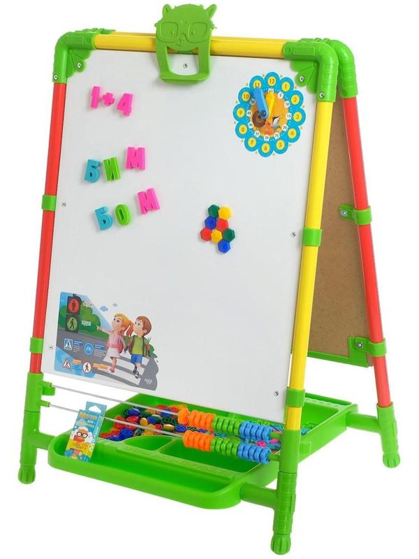 Мольберт детский, двусторонний «Светофор», регулируется по высоте, размер 755 × 516 × 70 мм