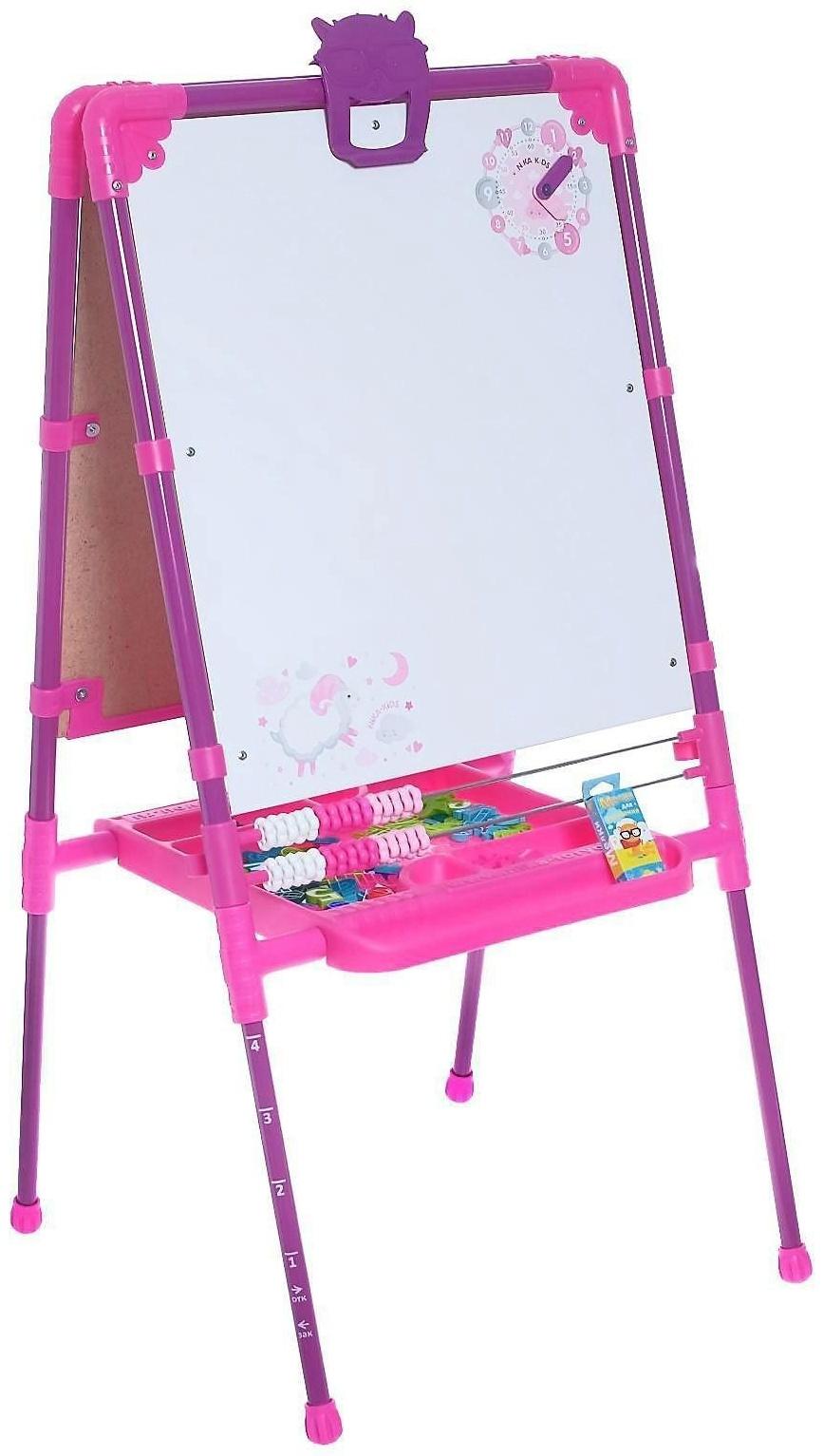 Мольберт детский, двусторонний «Растущий», регулируется по высоте, размер 755 × 516 × 70 мм, МИКС