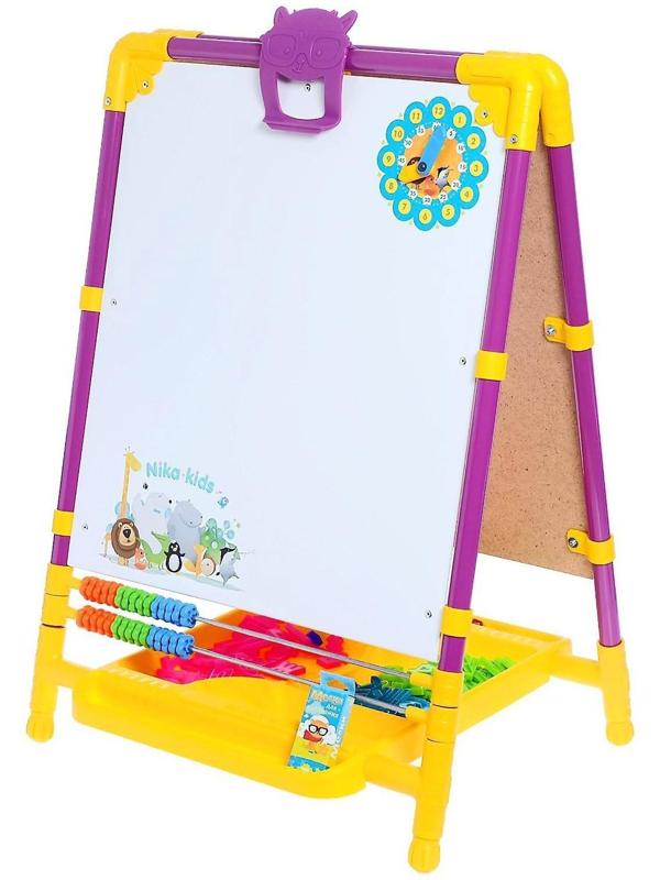 Мольберт детский, двусторонний «Растущий», регулируется по высоте, размер 755 × 516 × 70 мм, МИКС