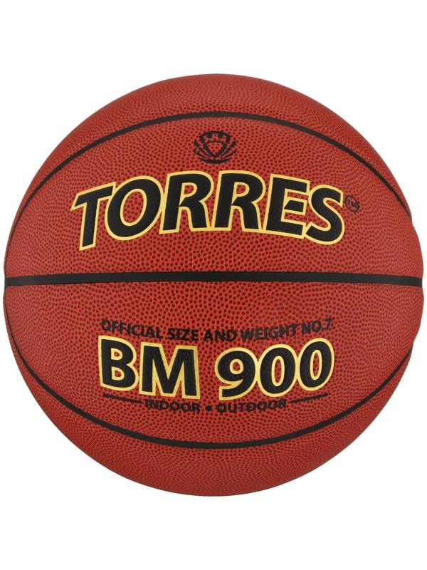 Мяч баскетбольный Torres BM900, B30037, PU, клееный, 8 панелей, размер 7