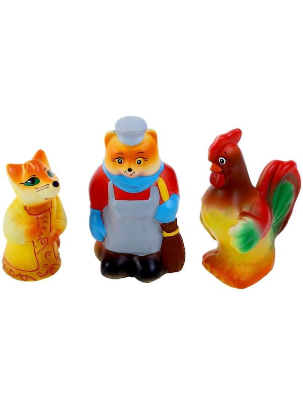 Набор резиновых игрушек «Кот, лиса и петух»