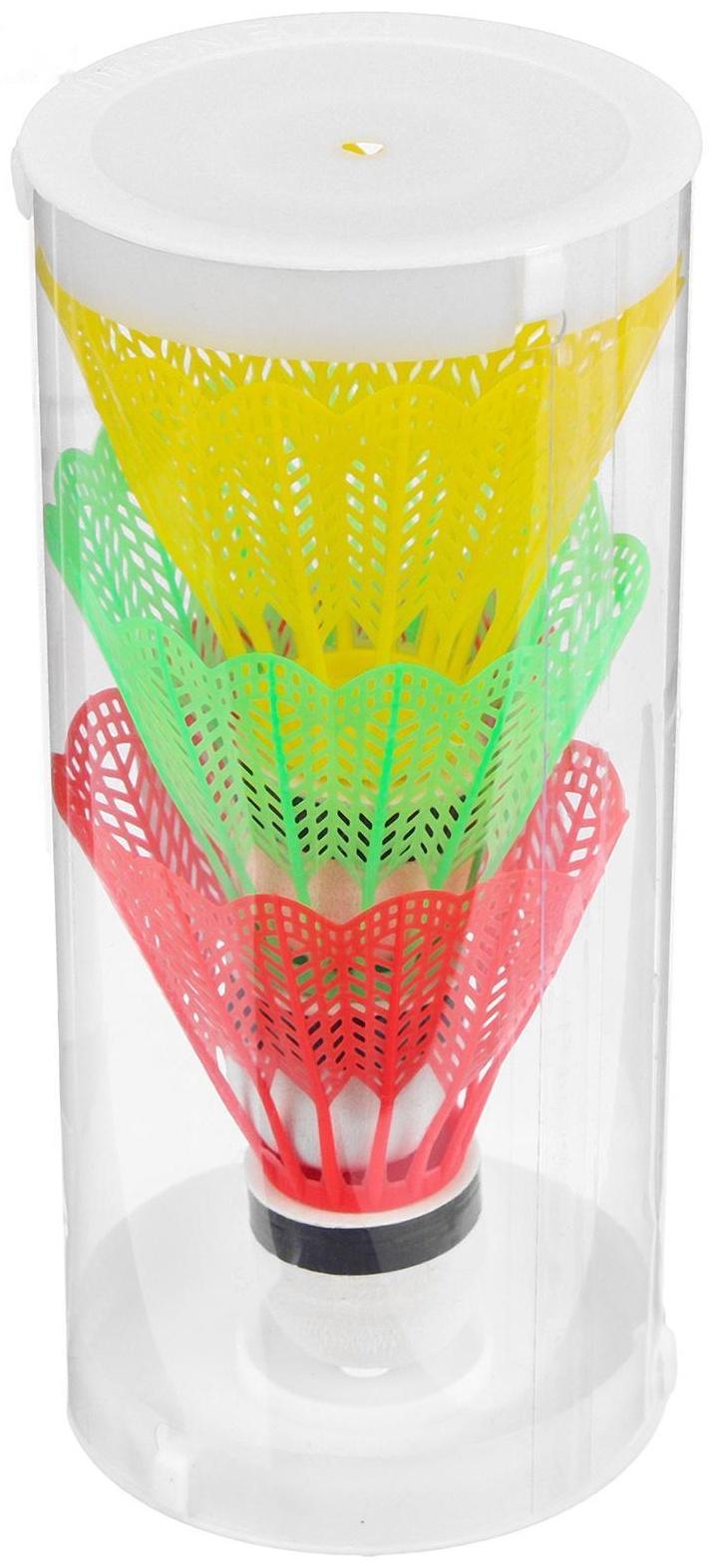 Волан пластик, наконечник пенопласт, в тубе, (набор 3 шт)