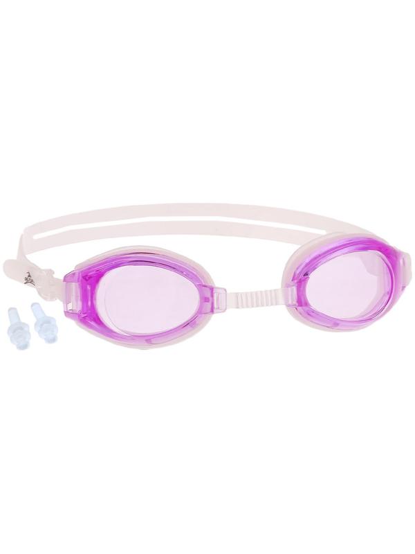 Очки для плавания взрослые + беруши, цвета микс