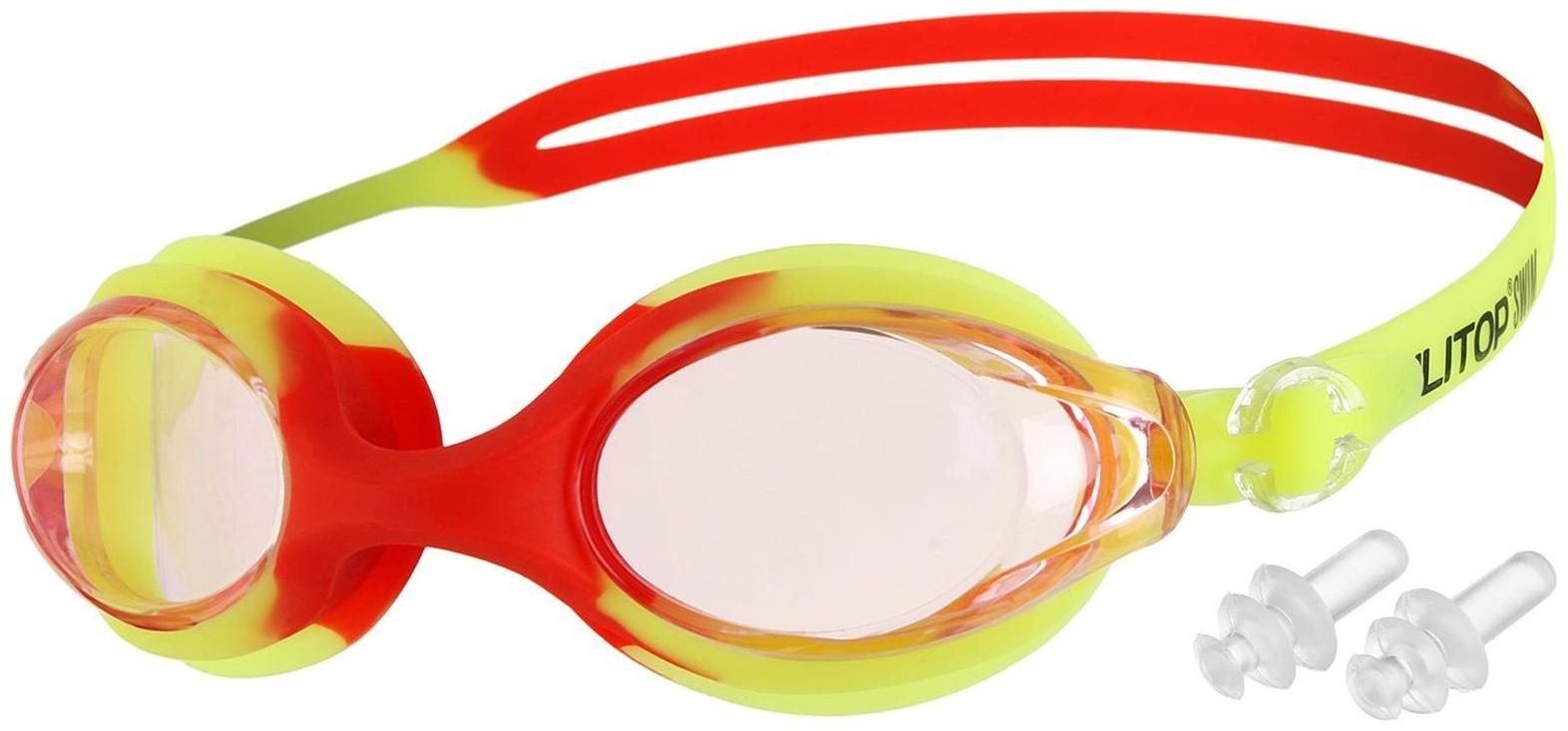 Очки для плавания + беруши, взрослые, цвета микс