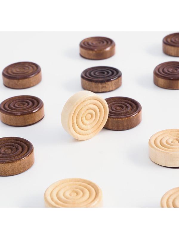 Шашки деревянные, d-2.3 см, без поля,