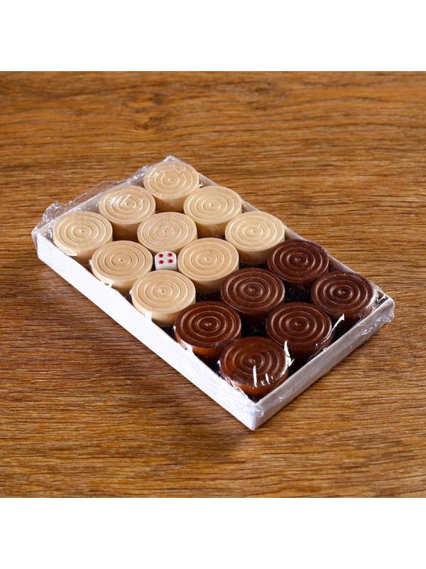 Шашки деревянные, d-2.3 см, без поля,