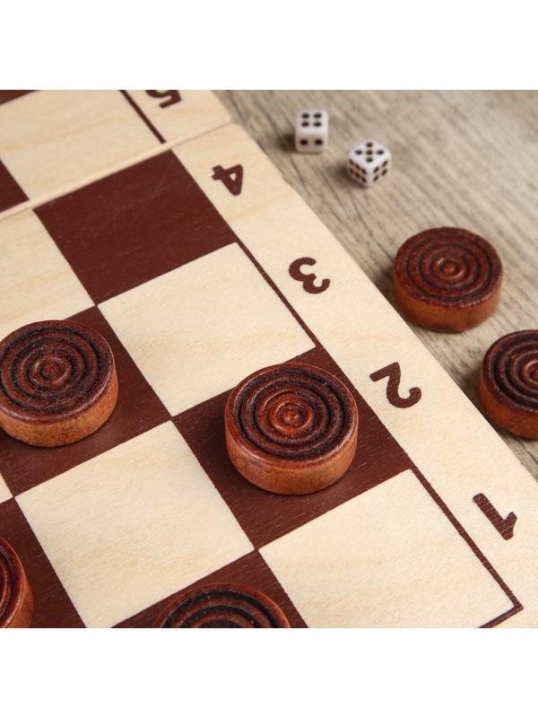 Шашки деревянные, d-2.3 см, без поля,