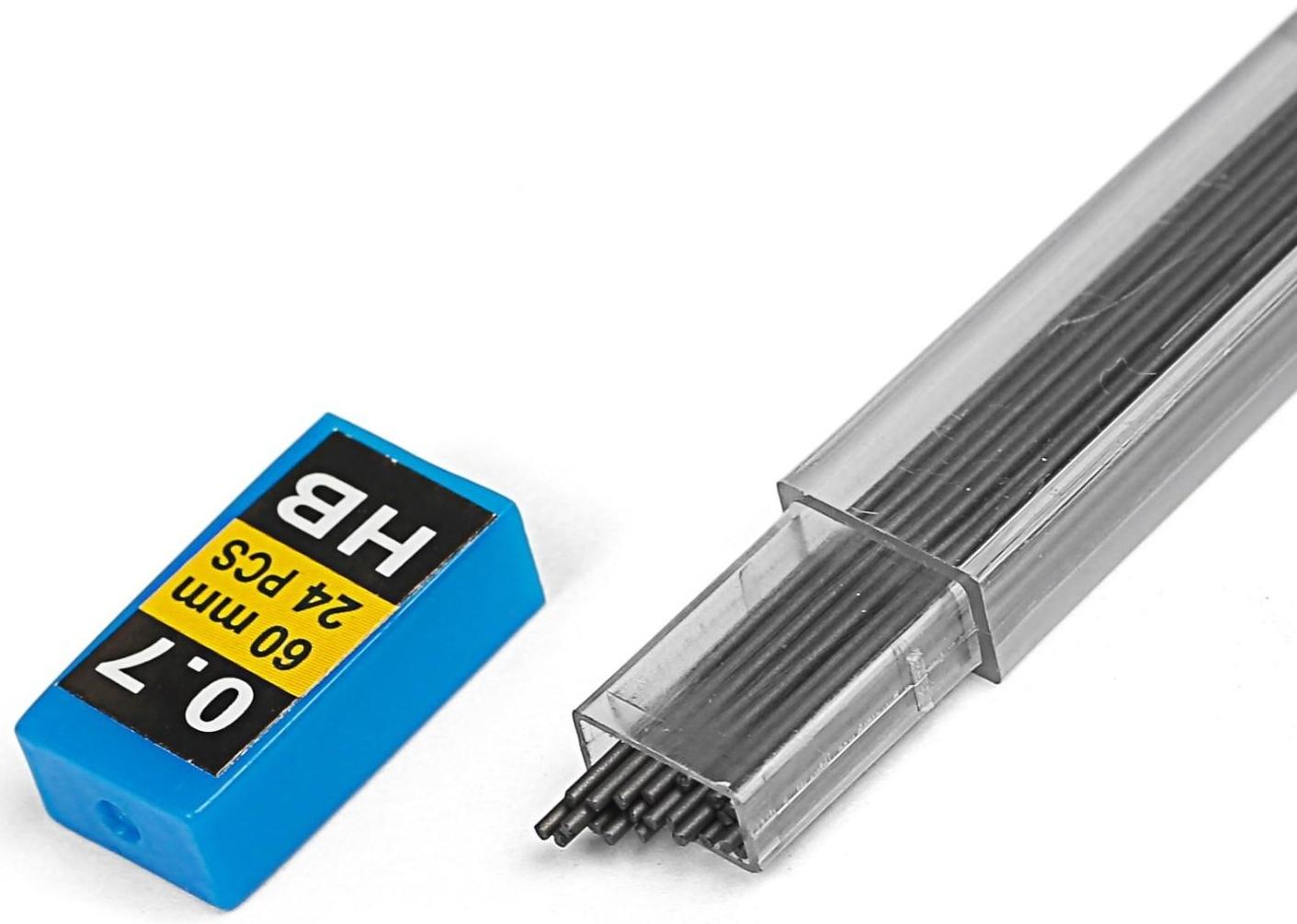 Грифели для механических карандашей НВ, 0.7 мм, 24 штуки