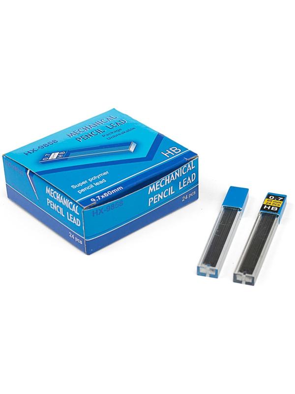 Грифели для механических карандашей НВ, 0.7 мм, 24 штуки