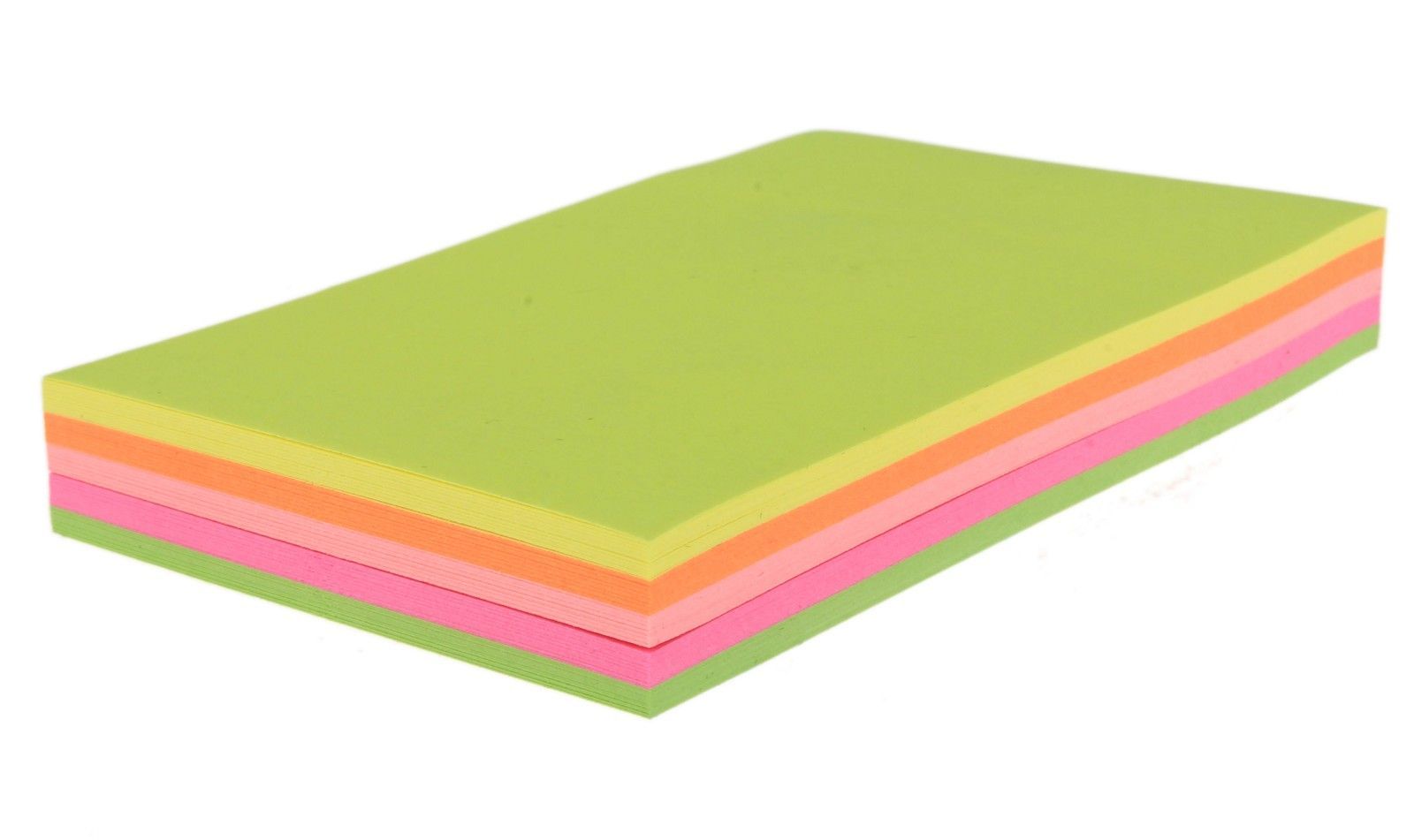 Блок с липким краем, флуоресцентный 5 цветов 7,5 х 5 см. / 100 листов