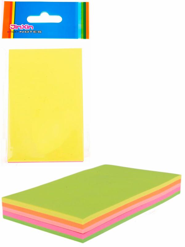 Блок с липким краем, флуоресцентный 5 цветов 7,5 х 5 см. / 100 листов