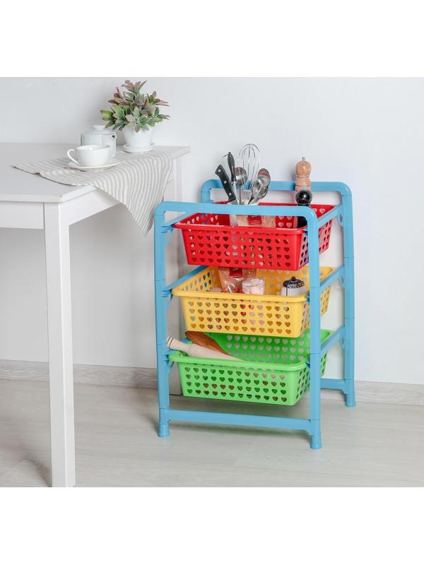 Этажерка для игрушек 3-х секционная «Радуга»