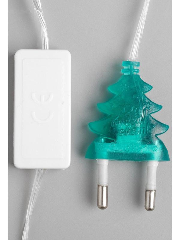 Гирлянда «Нить» 5 м с насадками «Снежинки малые», IP20, прозрачная нить, 20 LED, свечение мульти (RG/RB), мигание, 220 В