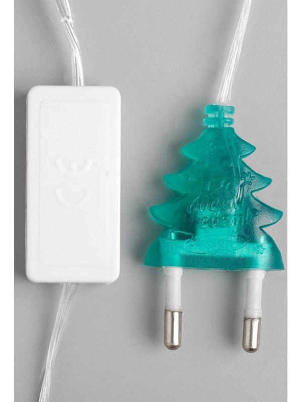 Гирлянда «Нить» 5 м с насадками «Шарики белые», IP20, прозрачная нить, 20 LED, свечение мульти (RG/RB), мигание, 220 В