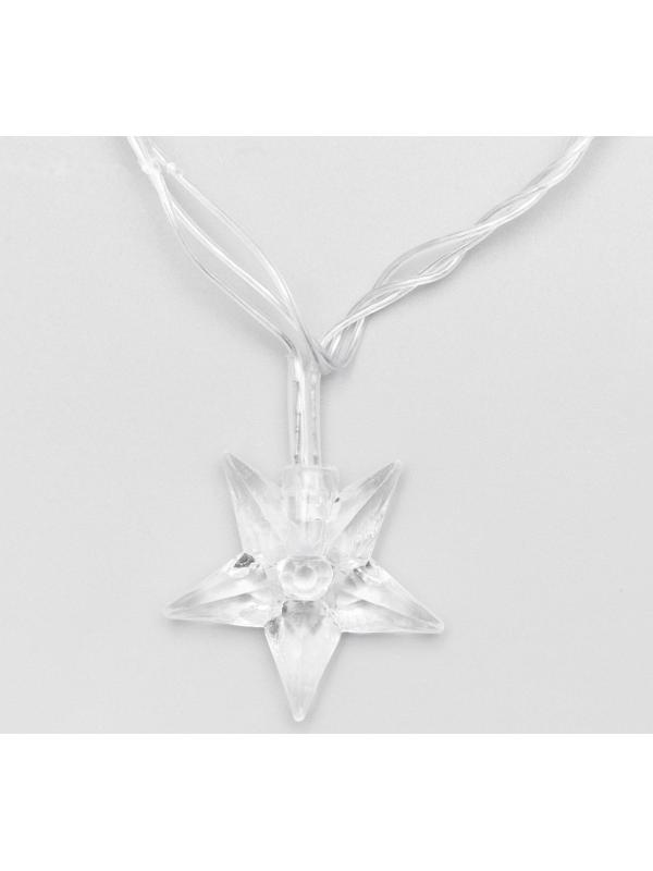 Гирлянда «Нить» 5 м с насадками «Звезда средняя», IP20, прозрачная нить, 20 LED, свечение мульти (RG/RB), мигание, 220 В