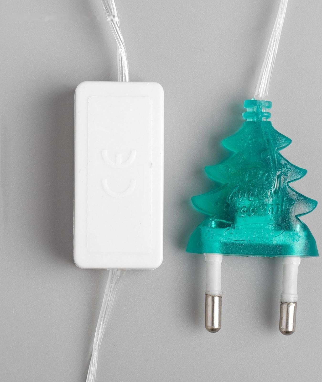 Гирлянда «Нить» 5 м с насадками «Колокольчики», IP20, прозрачная нить, 20 LED, свечение мульти (RG/RB), мигание, 220 В