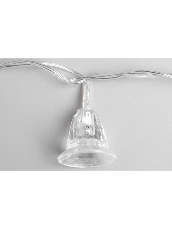 Гирлянда «Нить» 5 м с насадками «Колокольчики», IP20, прозрачная нить, 20 LED, свечение мульти (RG/RB), мигание, 220 В