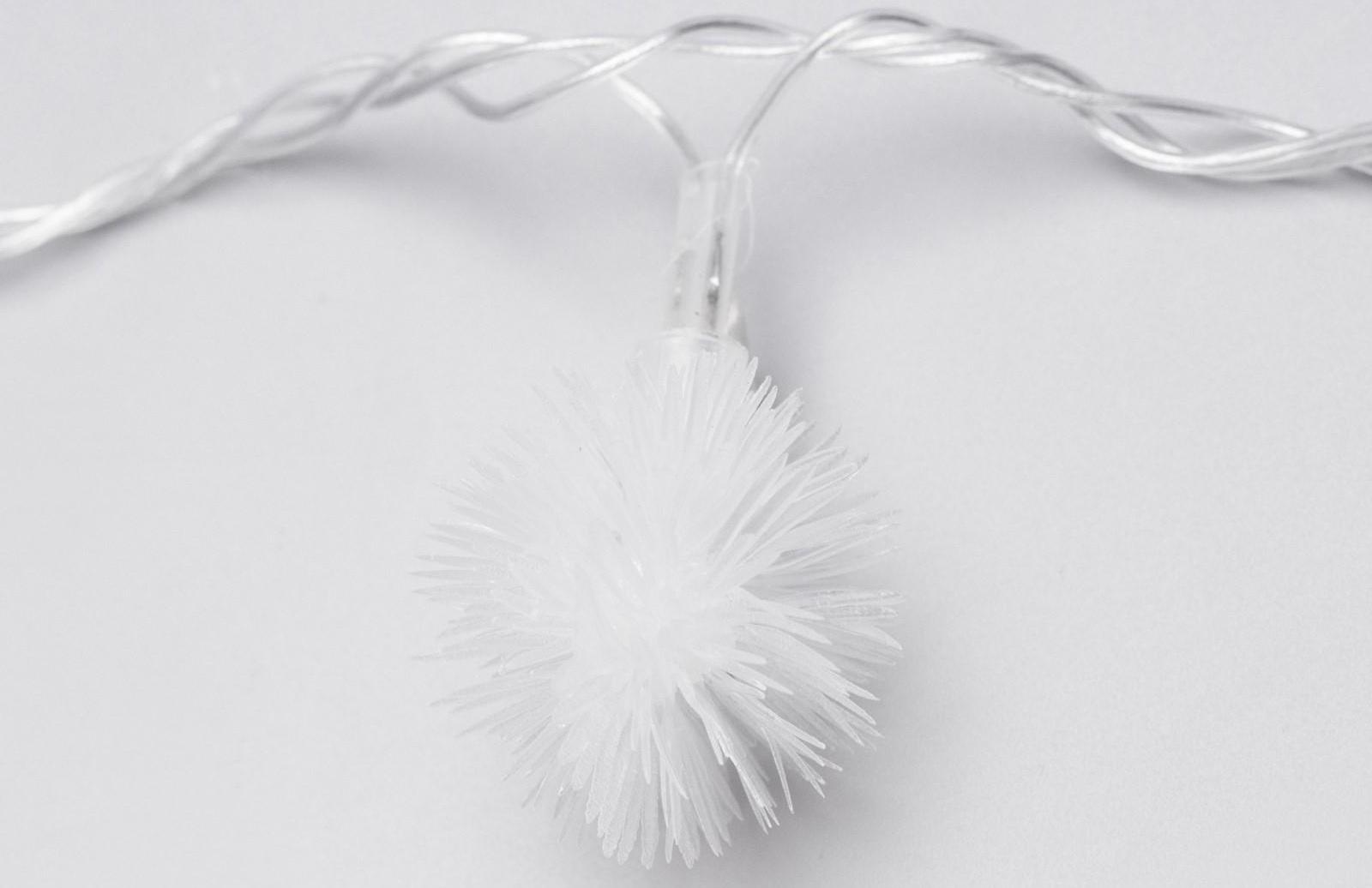 Гирлянда «Нить» 5 м с насадками «Ёжики», IP20, прозрачная нить, 20 LED, свечение мульти (RG/RB), мигание, 220 В