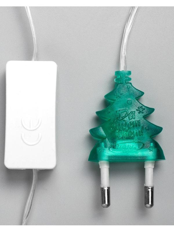 Гирлянда «Нить» 5 м с насадками «Ёжики», IP20, прозрачная нить, 20 LED, свечение мульти (RG/RB), мигание, 220 В