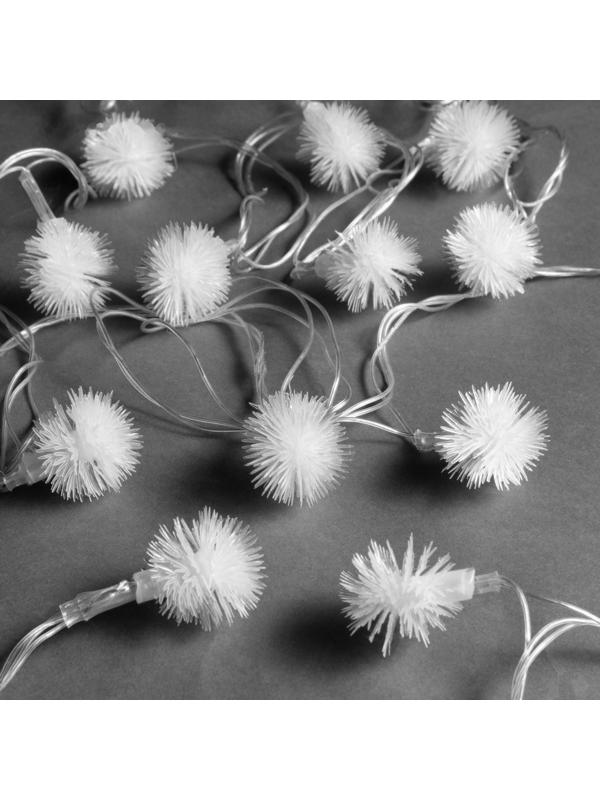 Гирлянда «Нить» 5 м с насадками «Ёжики», IP20, прозрачная нить, 20 LED, свечение мульти (RG/RB), мигание, 220 В