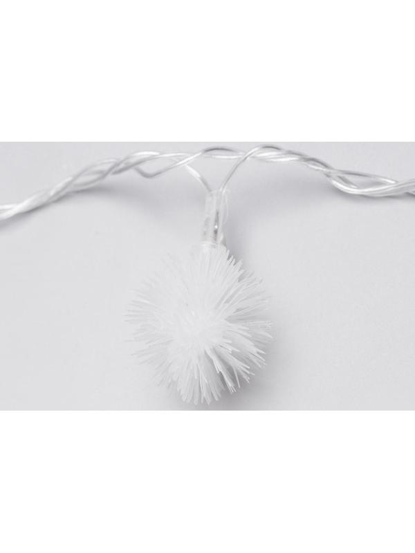 Гирлянда «Нить» 5 м с насадками «Ёжики», IP20, прозрачная нить, 20 LED, свечение мульти (RG/RB), мигание, 220 В