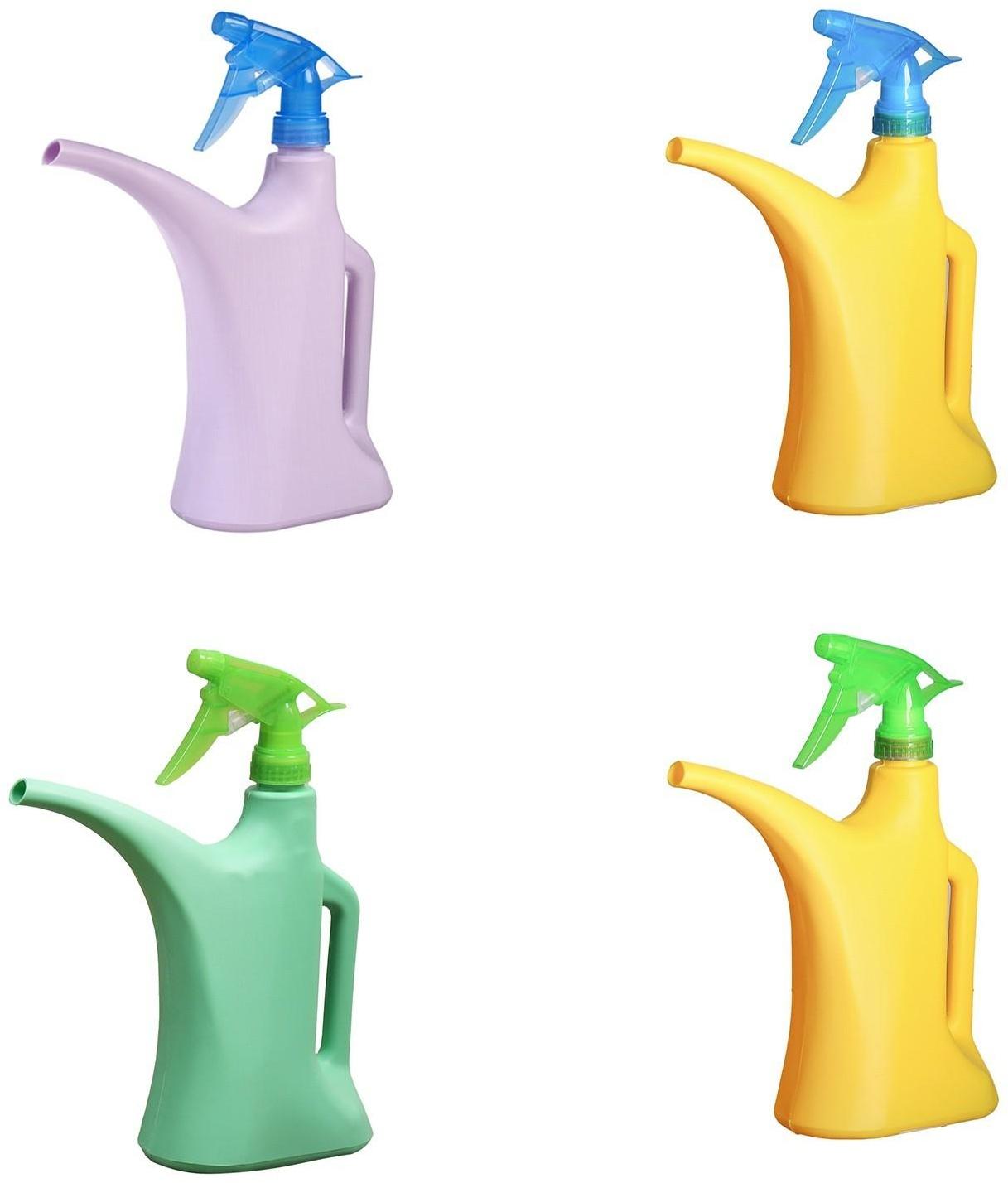 Лейка, 1 л, с распылителем, цвет МИКС