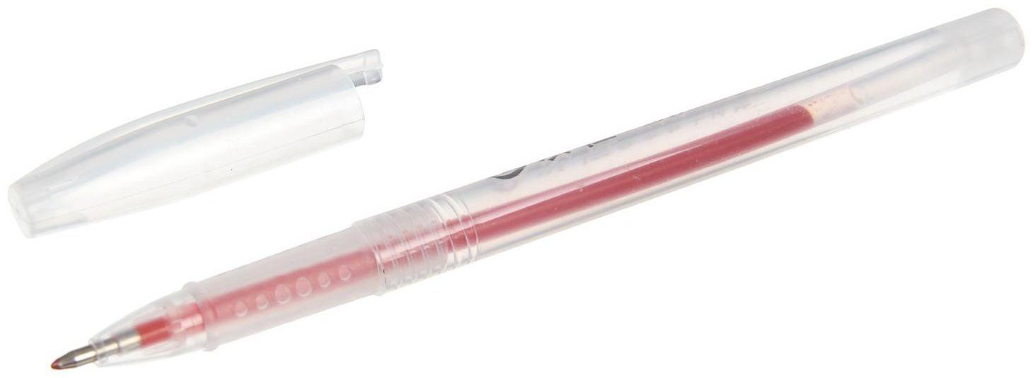 Ручка гелевая, 0.5 мм, красный, тонированный корпус