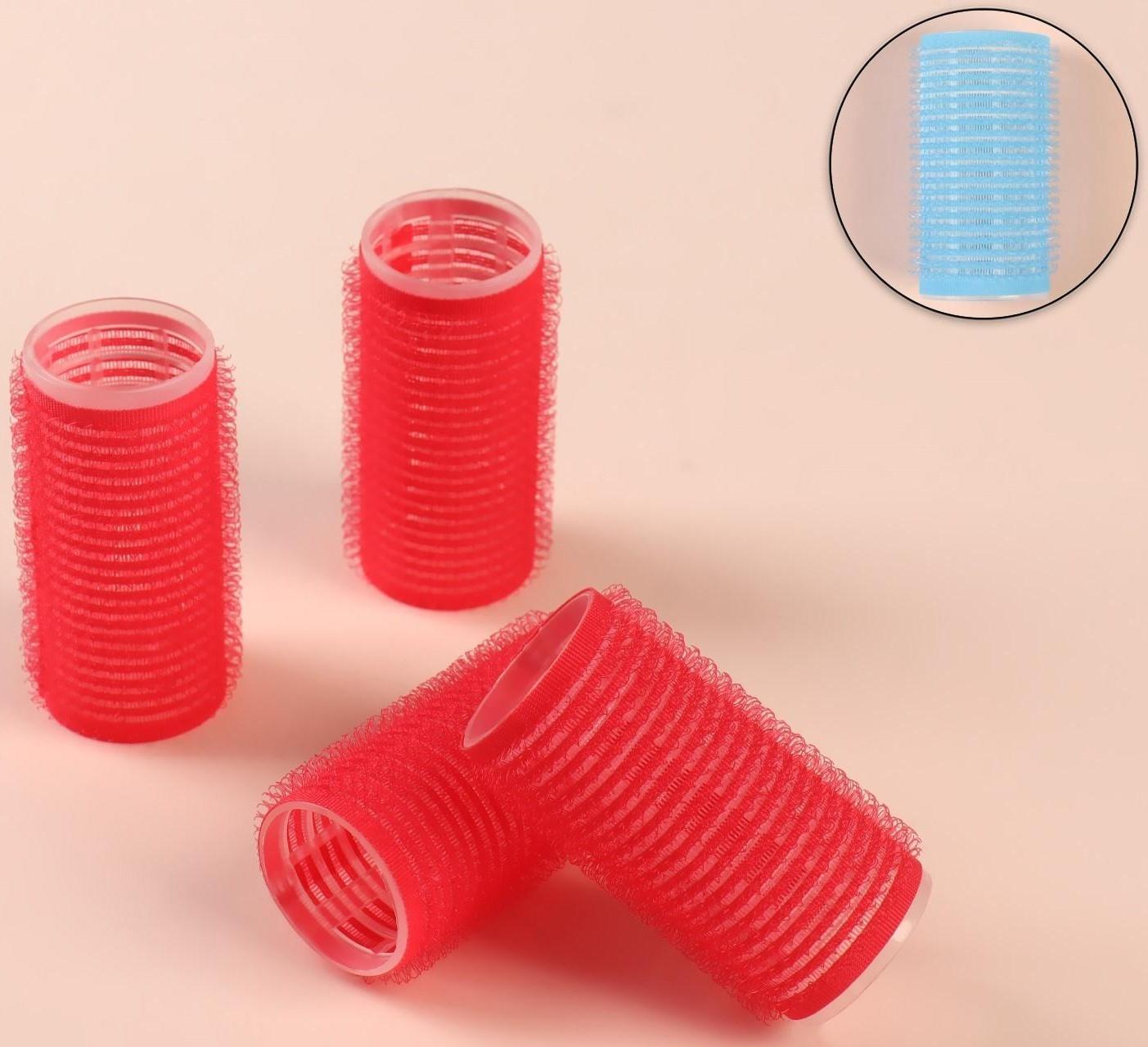 Бигуди «Липучка», d = 2,6 см, 6 см, 4 шт, цвет МИКС