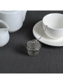 Ситечко для чая Доляна «Корзиночка», на цепочке, 4,5 см